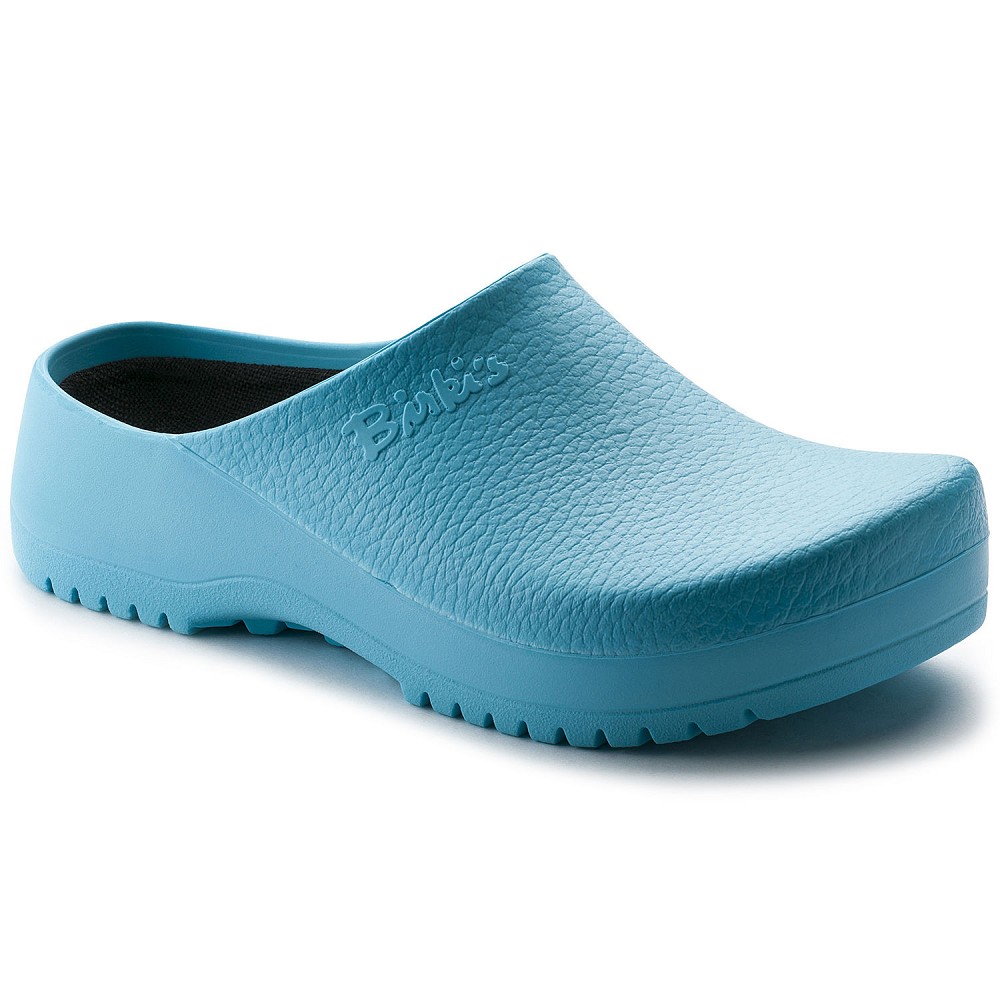 Birkenstock Super Birki PU-Clogs, hellblau